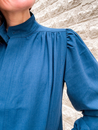 Puff Sleeved Jacket in Navy by Liverpool