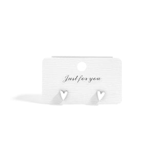 18K Gold PVD Stainless Steel White Heart Stud Earrings