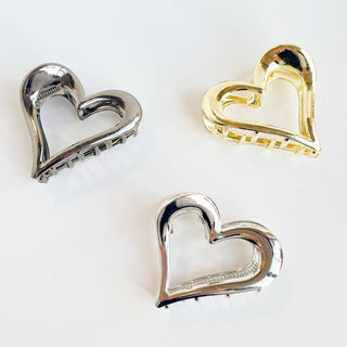 Heart Shape Metal Claw Clip