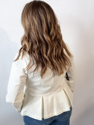 Peplum Blazer in Whipped Cream by Liverpool