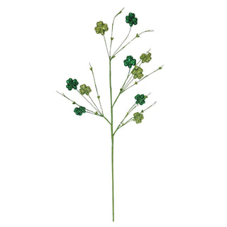 Glitter St Patrick's Clover Berry Spray 28"