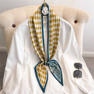 FASHIONABLE DOUBLE-LAYER NARROW SILK HEAD SCARF
