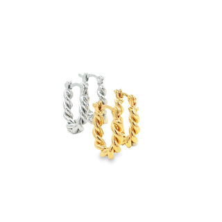 18K Gold Filled Twisted Hoops Lever Back Earrings (L378)