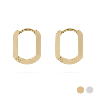 18K Gold PVD Stainless Steel Oval Huggies