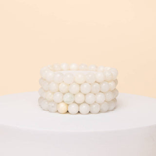 4 PC Marbled Pearl Bead Stretch Bracelet Set