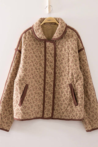 NJ90412-Floral Quilted Jacket