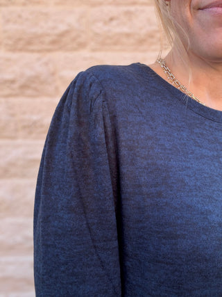 Long Sleeve Crewneck Navy Melange by Liverpool