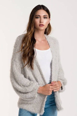 Women's Fuzzy Knit Cardigan OS