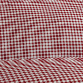 GINGHAM PRT SHEET SET QN RED - Laurel & Mayfair