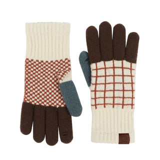 Vintage Jacquard Two Fingers Leaky Knitted Gloves