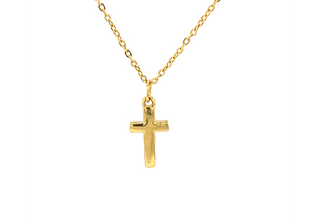 "CROSS CLASSIC" Small CZ Necklace: GOLD