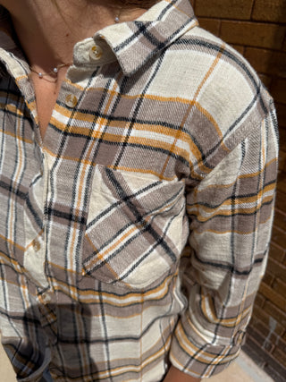 Olsen Shirt in Orange Plaid
