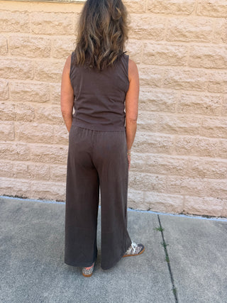 Scout Jersey Crop Flare Pant - Dark Chocolate
