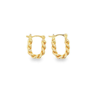 18K Gold Filled Twisted Hoops Lever Back Earrings (L378)