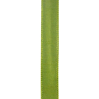 Custom Color Dupioni Wired Edge, Moss, 7/8 In, 10 Yards