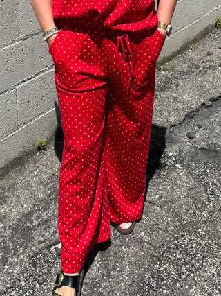 Relaxed Polka Dot Wide Leg Pants