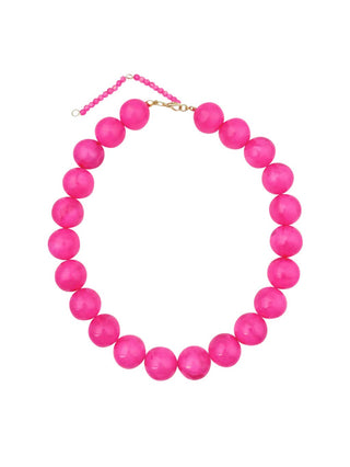 Kameron Chunky Beaded Necklace - Hot Pink