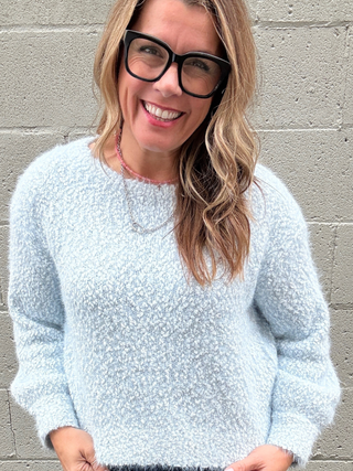 Electric Pulse Fuzzy Sweater Sky by Sadie & Sage