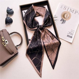 FASHIONABLE DOUBLE-LAYER NARROW SILK HEAD SCARF