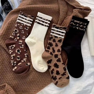 Animal Print Striped Socks
