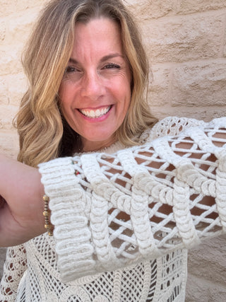 Open Knit Crochet Sweater by Dex