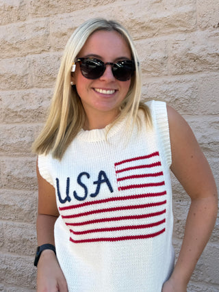 Americana Sleeveless Sweater
