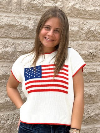 Sleeveless Patriot Sweater Cloud by Z Supply