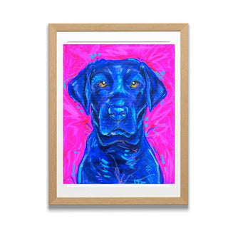 Black Lab Dog Art Print 8x10