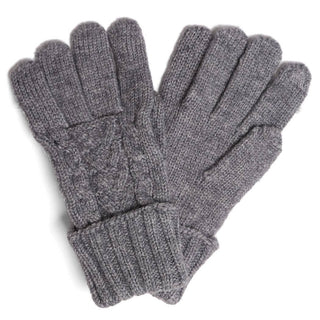 Solid Cable Knitted Flip Cuff Touch Gloves