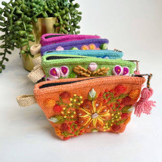Victoria Hand embroidered Small Pouch