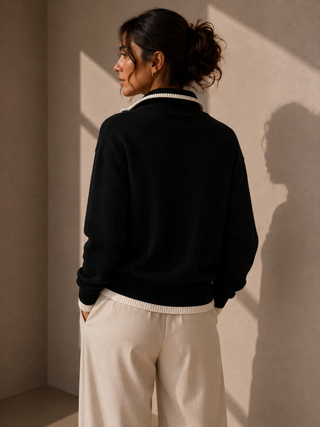 The Reese Zip Knit Sweater - Two Way Zipper Knit Top