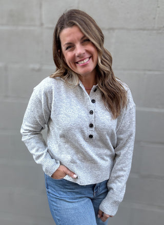 Lilia Button Front Sweater Gray  by Kut from the Kloth