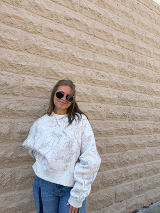 Camouflage Print Dropped Shoulders Sweatshirt