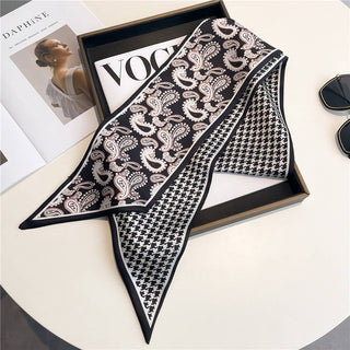 FASHIONABLE DOUBLE-LAYER NARROW SILK HEAD SCARF