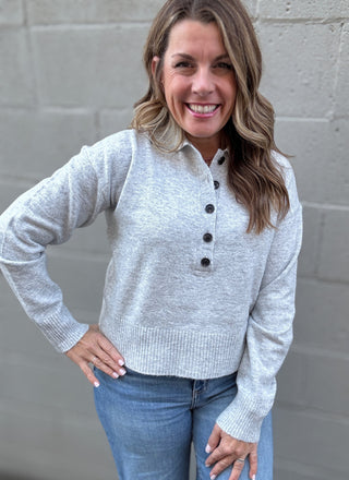 Lilia Button Front Sweater Gray  by Kut from the Kloth