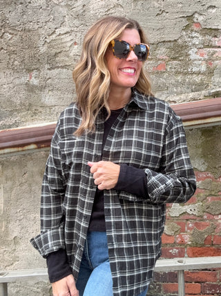 River Plaid Button Up Ash Black by Z Supply