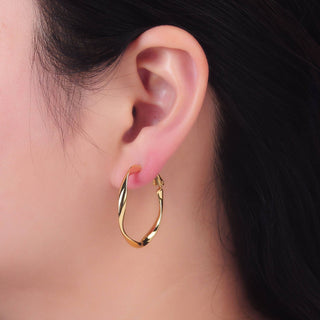 Dainty Gold Twisted Hinge Hoop Earrings