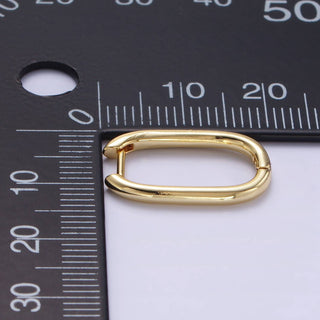 24K Gold Filled 20mm Minimalist Oblong Hoop Earrings | P191