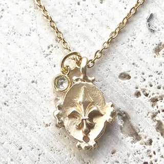 Fleur de lis layering necklace: gold