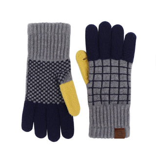 Vintage Jacquard Two Fingers Leaky Knitted Gloves