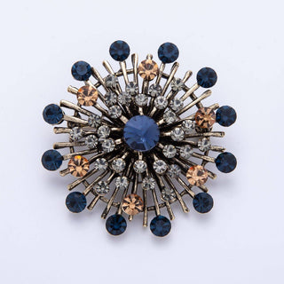 45mm Blue, Black Vintage Antique Sunburst Celestial Brooch Pin | BH-025 BH-026