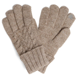 Solid Cable Knitted Flip Cuff Touch Gloves