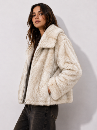 Dumbo Reversible Faux Fur & Leather Bomber Jacket Fur Jacket