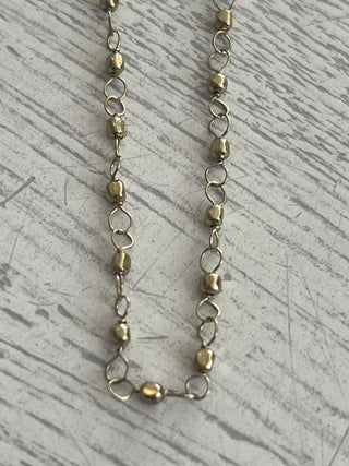 Dainty Beaded Brass Necklace