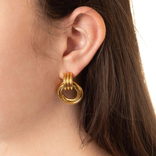 Double Round Stud Earring