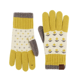 Vintage Jacquard Two Fingers Leaky Knitted Gloves