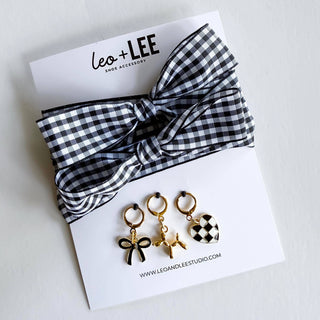 Gingham Shoe Charms and Lace Sets  Sneaker Charm Sets