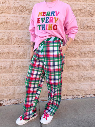 PLAID BOXER PANTS,MULTI