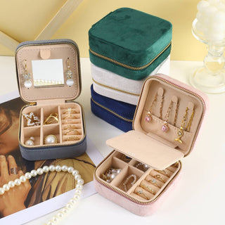 Portable Travel Box Case Velvet Jewelry Organizer