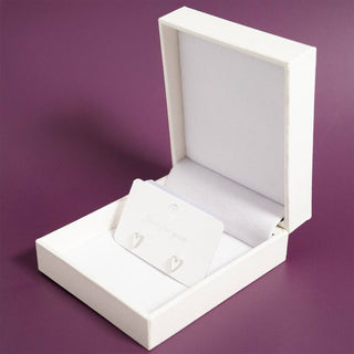 18K Gold PVD Stainless Steel White Heart Stud Earrings